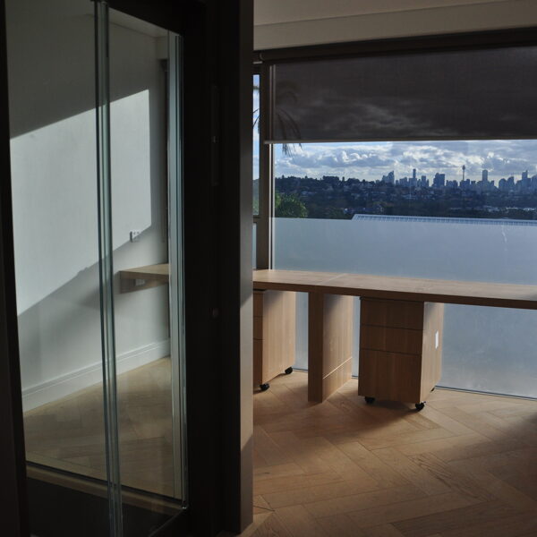 Lift and harbour view