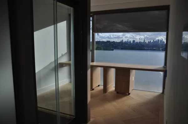 Lift and harbour view